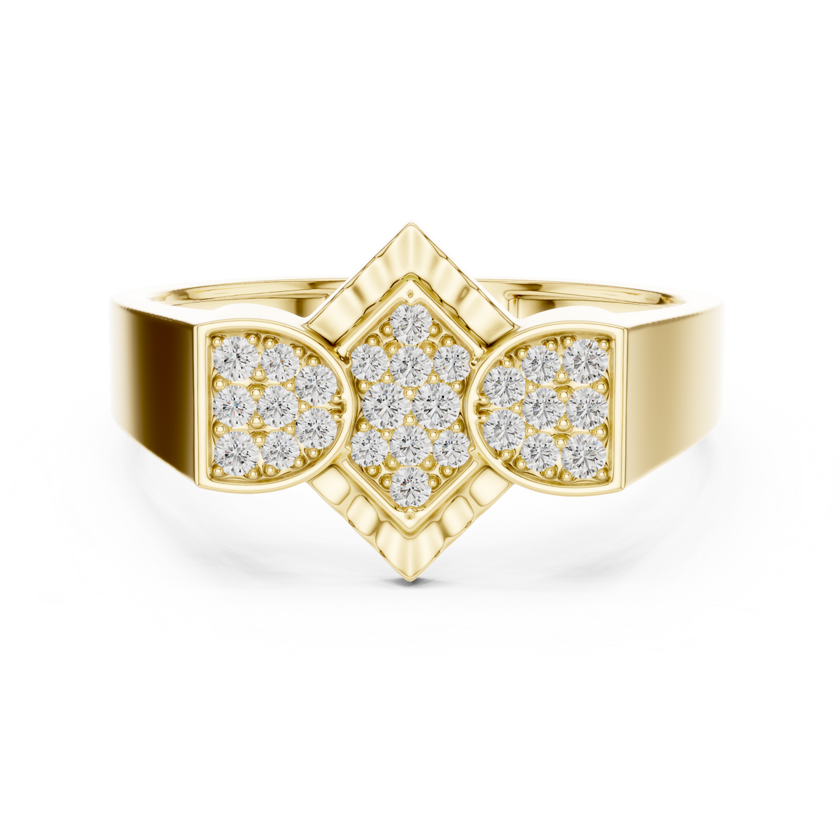 The Imperial Geometric Tiered Pave Cluster Lab Grown Diamond Ring