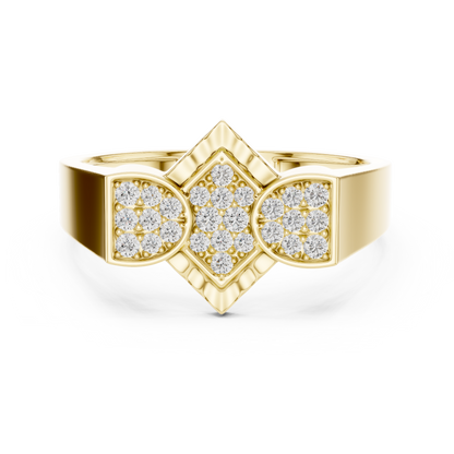 The Imperial Geometric Tiered Pave Cluster Lab Grown Diamond Ring