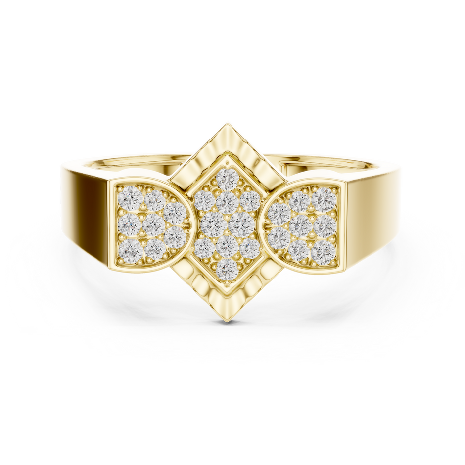 The Imperial Geometric Tiered Pave Cluster Lab Grown Diamond Ring