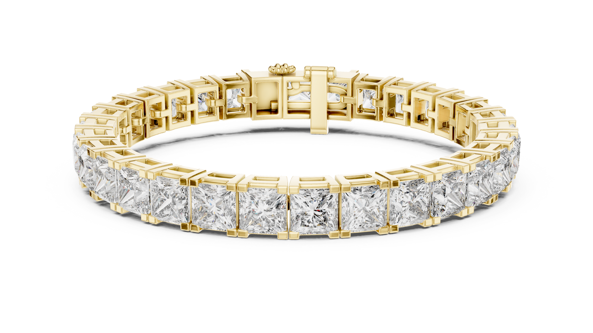 The Royal Square Princess Cut Lab Grown Diamond Tennis Bracelet.