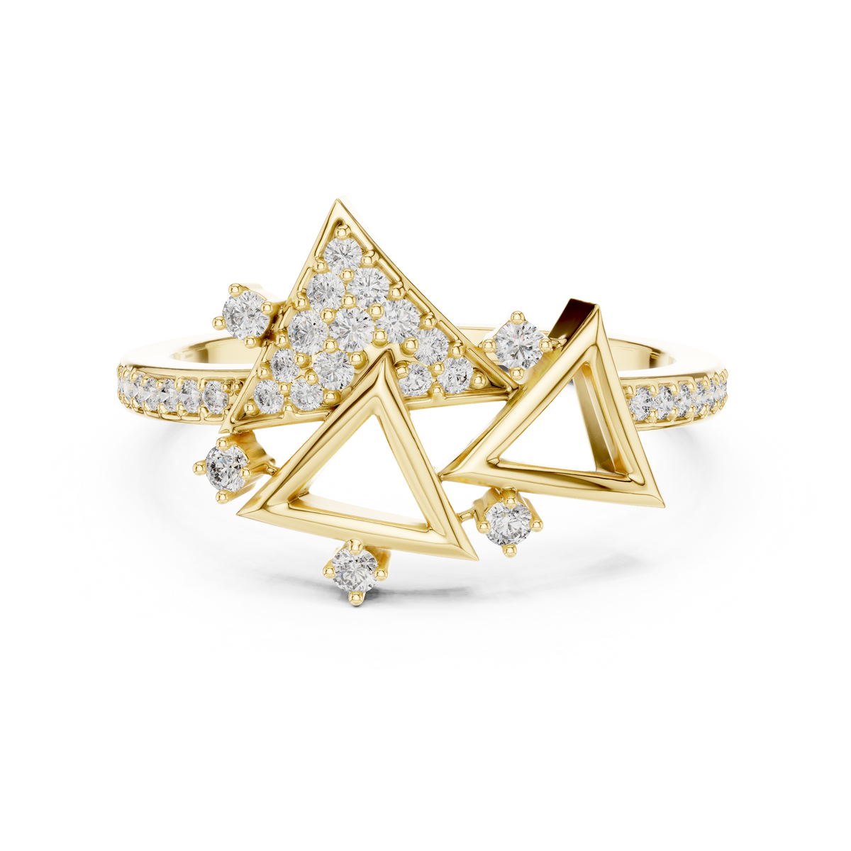 The Imperial Geometric Triangle Cluster Lab Grown Diamond Ring.