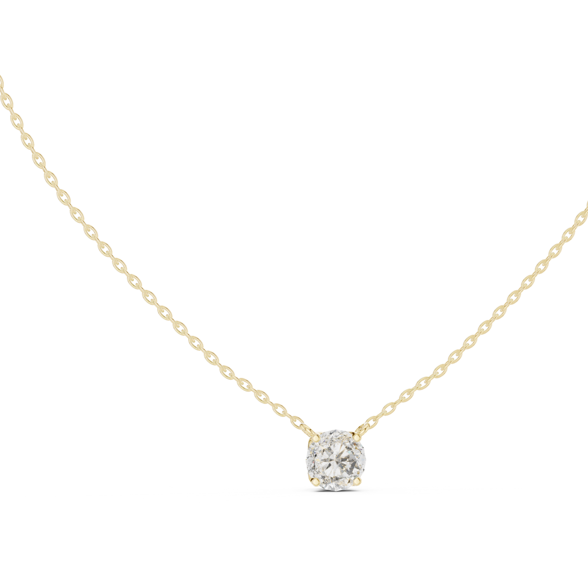 4-Prong Floating 1.00 Ct Round Lab Grown Diamond Solitaire Pendant