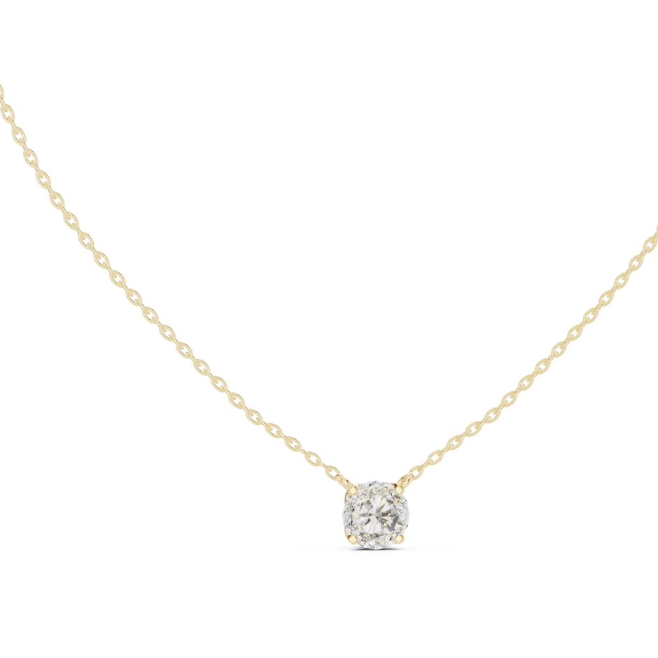 4-Prong Floating 1.00 Ct Round Lab Grown Diamond Solitaire Pendant