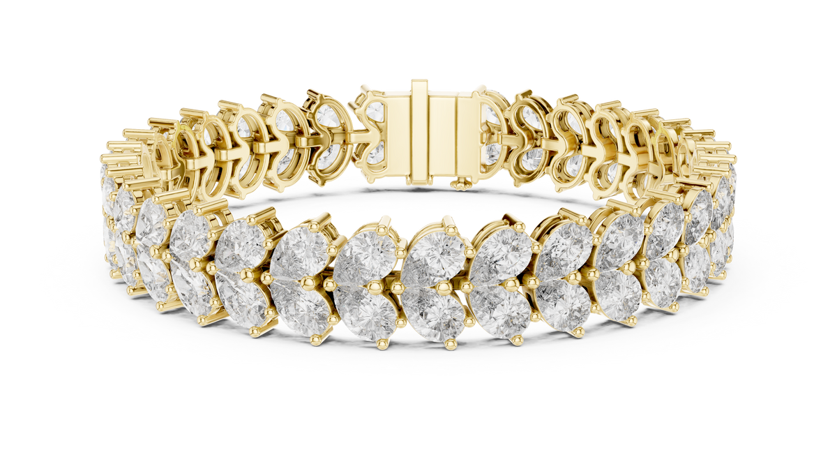 Double-Row Pear-Cut Lab Grown Diamond Tennis Bracelet