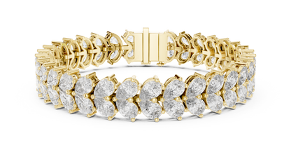 Double-Row Pear-Cut Lab Grown Diamond Tennis Bracelet