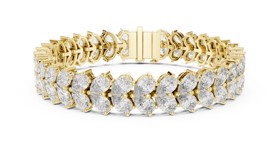 Double-Row Pear-Cut Lab Grown Diamond Tennis Bracelet