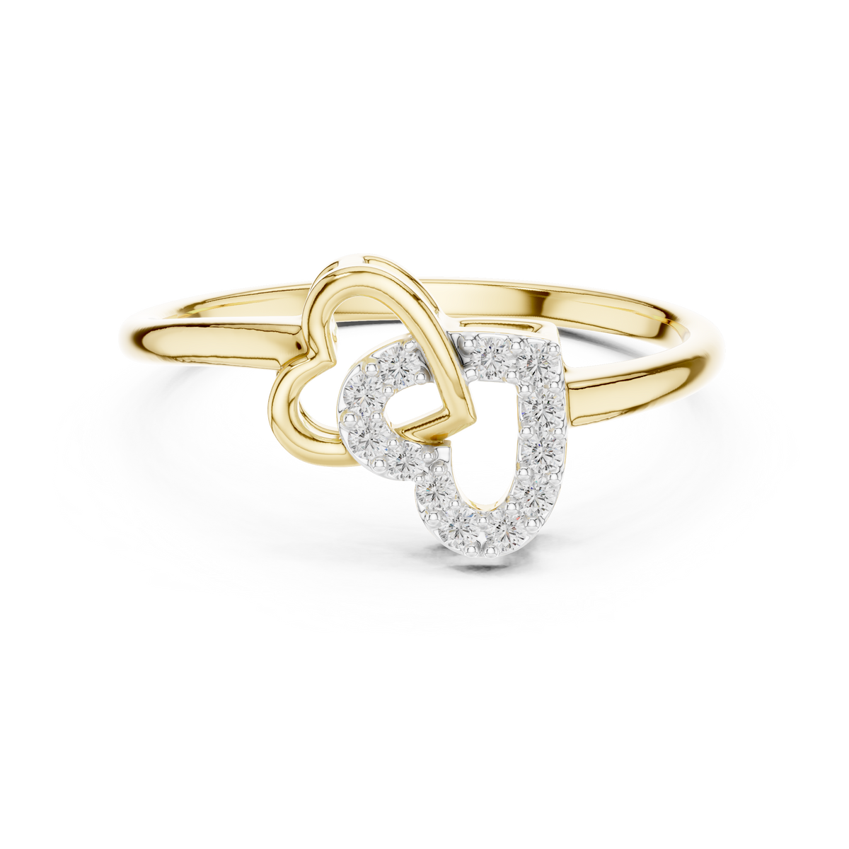 Interlocking Hearts Pave Set Lab Grown Diamond Ring