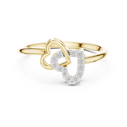 Interlocking Hearts Pave Set Lab Grown Diamond Ring