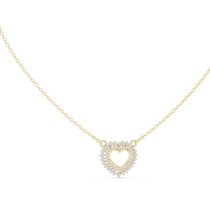 The Royal Double Halo Open Heart Lab Grown Diamond Pendant.