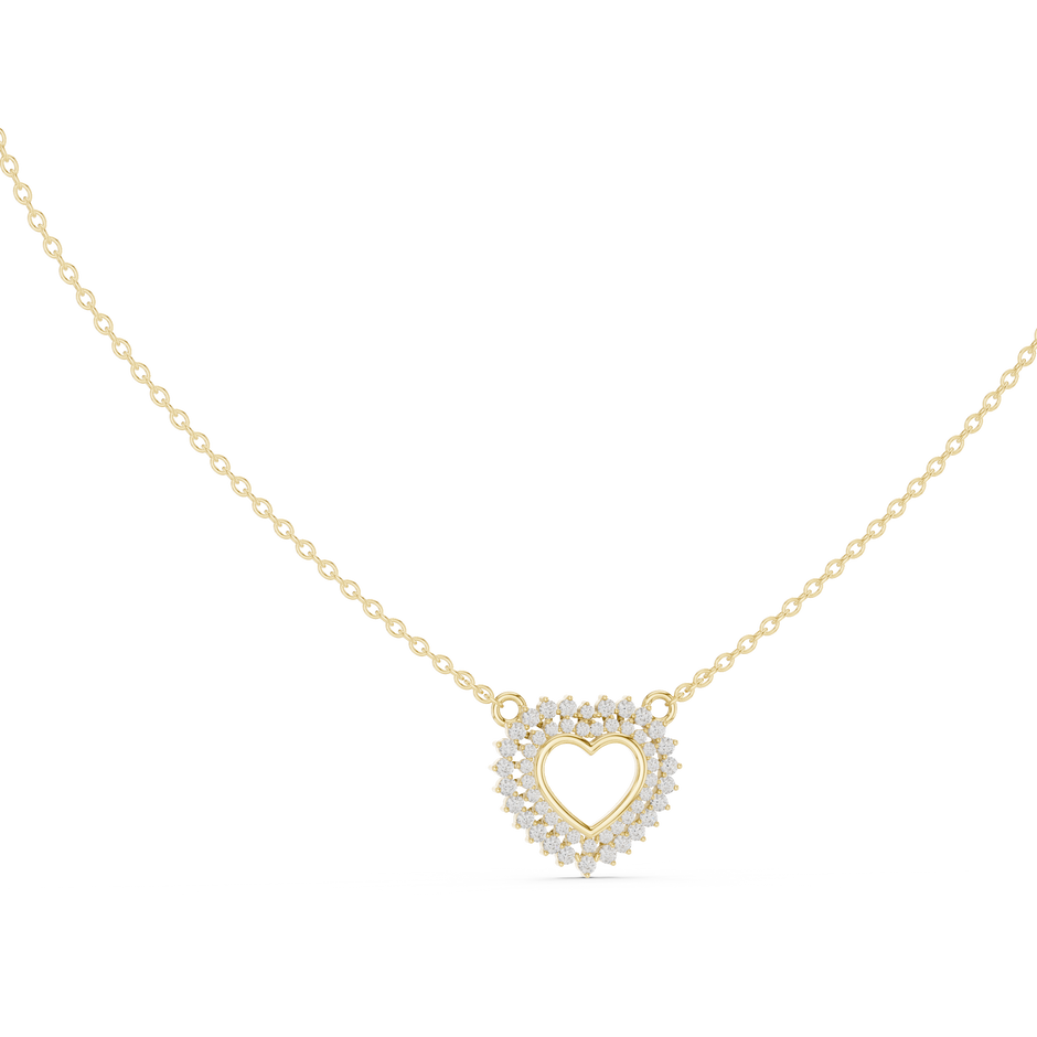 The Royal Double Halo Open Heart Lab Grown Diamond Pendant.
