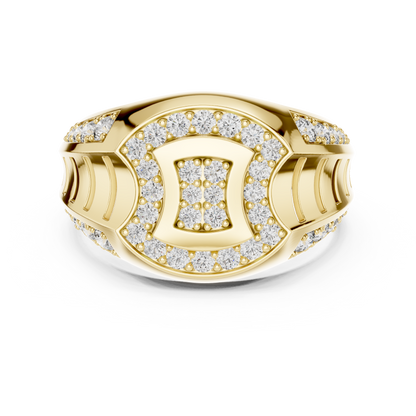 Incurved Quadrangular Pave Oval Halo Openwork Lab Grown Diamond Ring