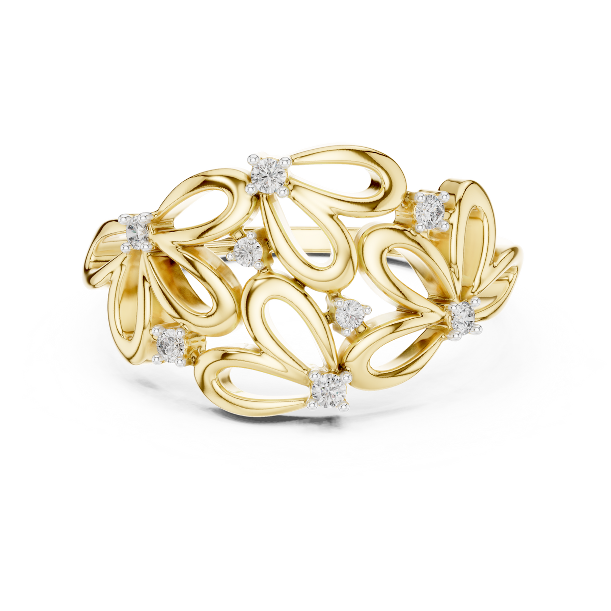 Botanical Blossom Cluster Lab Grown Diamond Ring