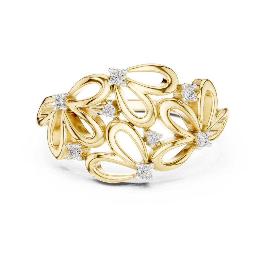 Botanical Blossom Cluster Lab Grown Diamond Ring