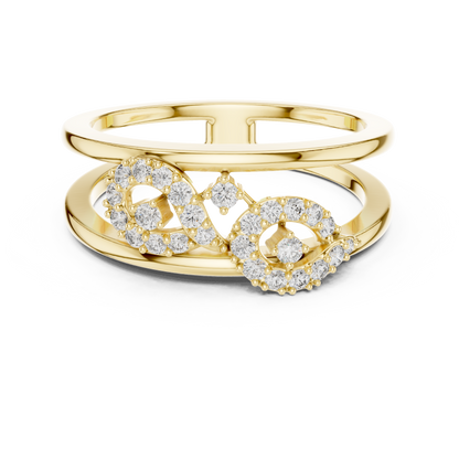 Double Band Interlocking Pave Set Lab Grown Diamond Ring
