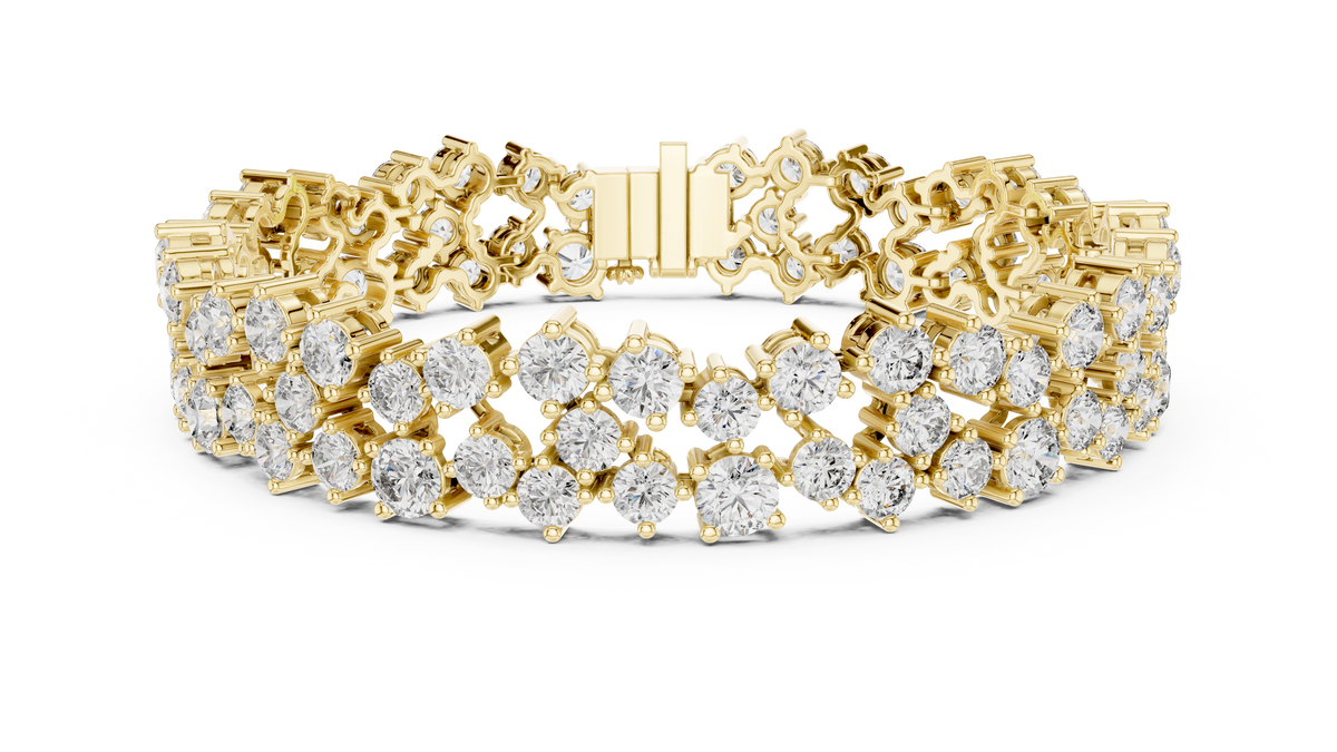 Multi-Row Bubble Cluster Lab Grown Diamond Tennis Bracelet