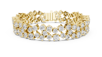 Multi-Row Bubble Cluster Lab Grown Diamond Tennis Bracelet