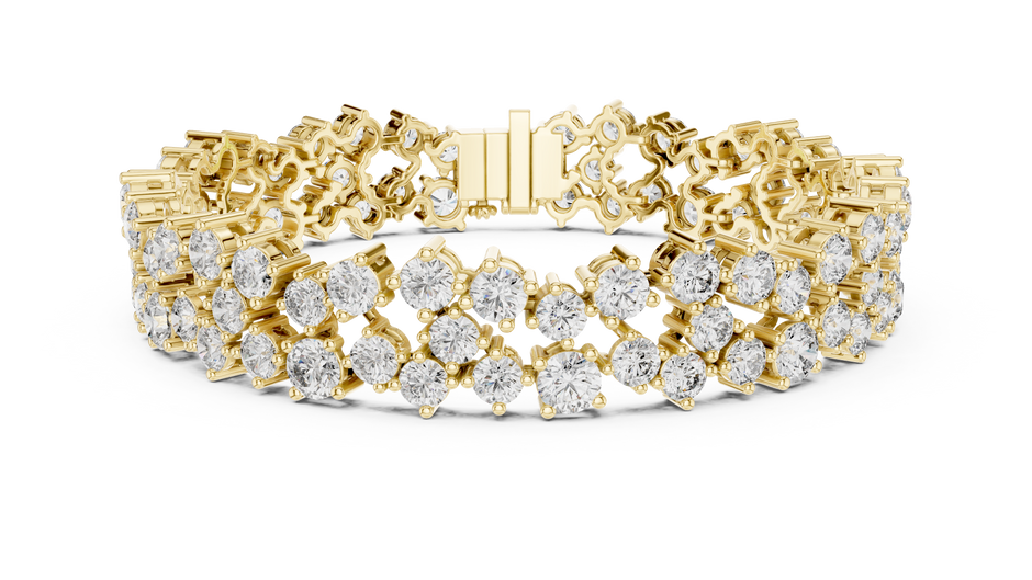 Multi-Row Bubble Cluster Lab Grown Diamond Tennis Bracelet