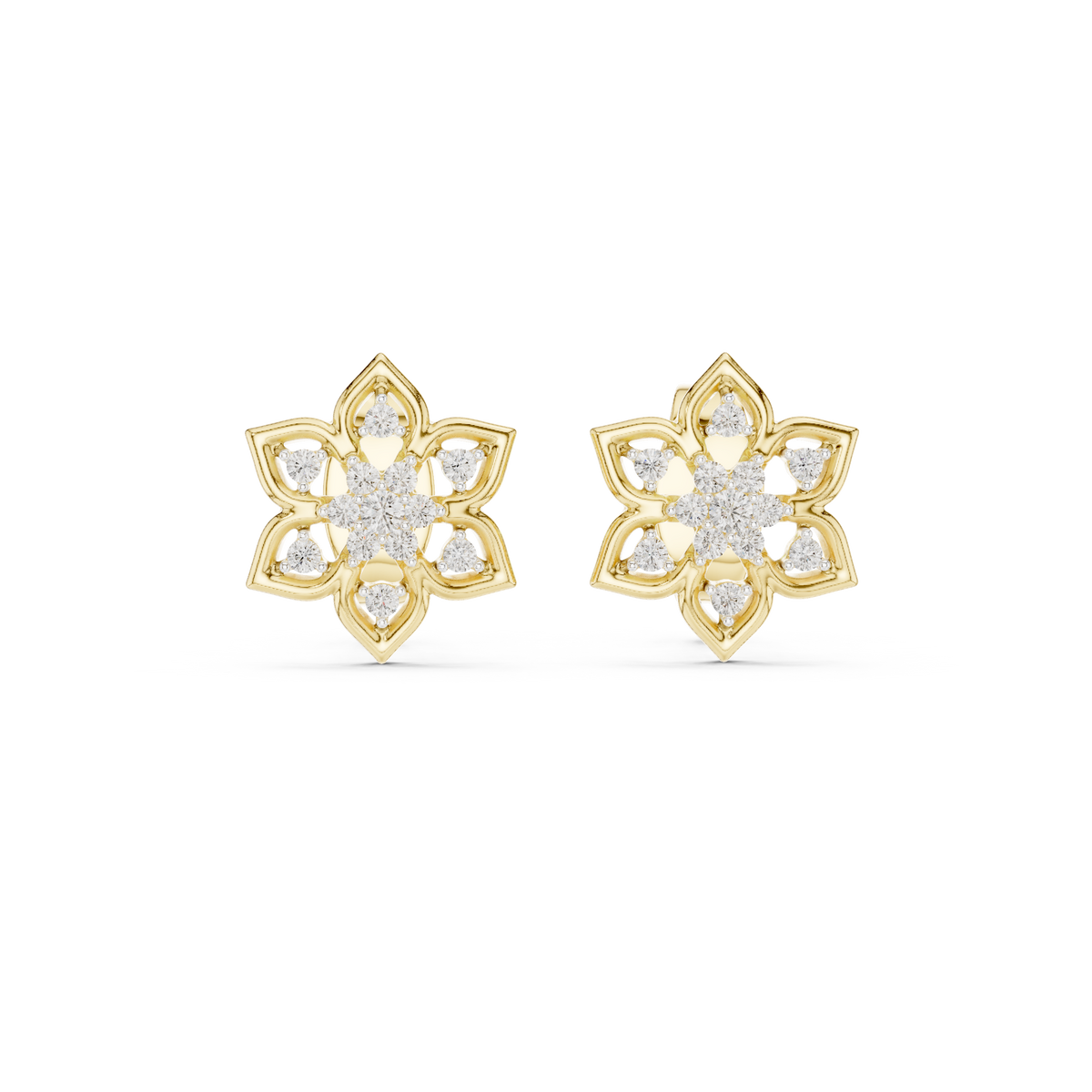 Round Cluster Star Blossom Lab Grown Diamond Earring