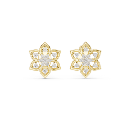 Round Cluster Star Blossom Lab Grown Diamond Earring