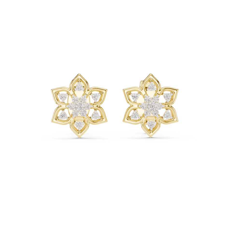 Round Cluster Star Blossom Lab Grown Diamond Earring