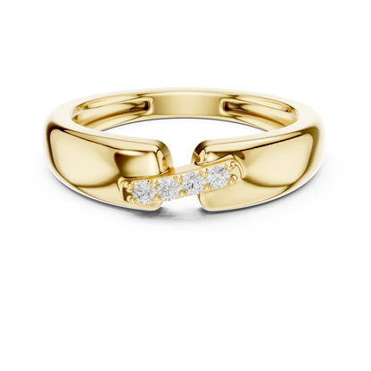 Cross Bar Round Shape Lab Grown Diamond Ring