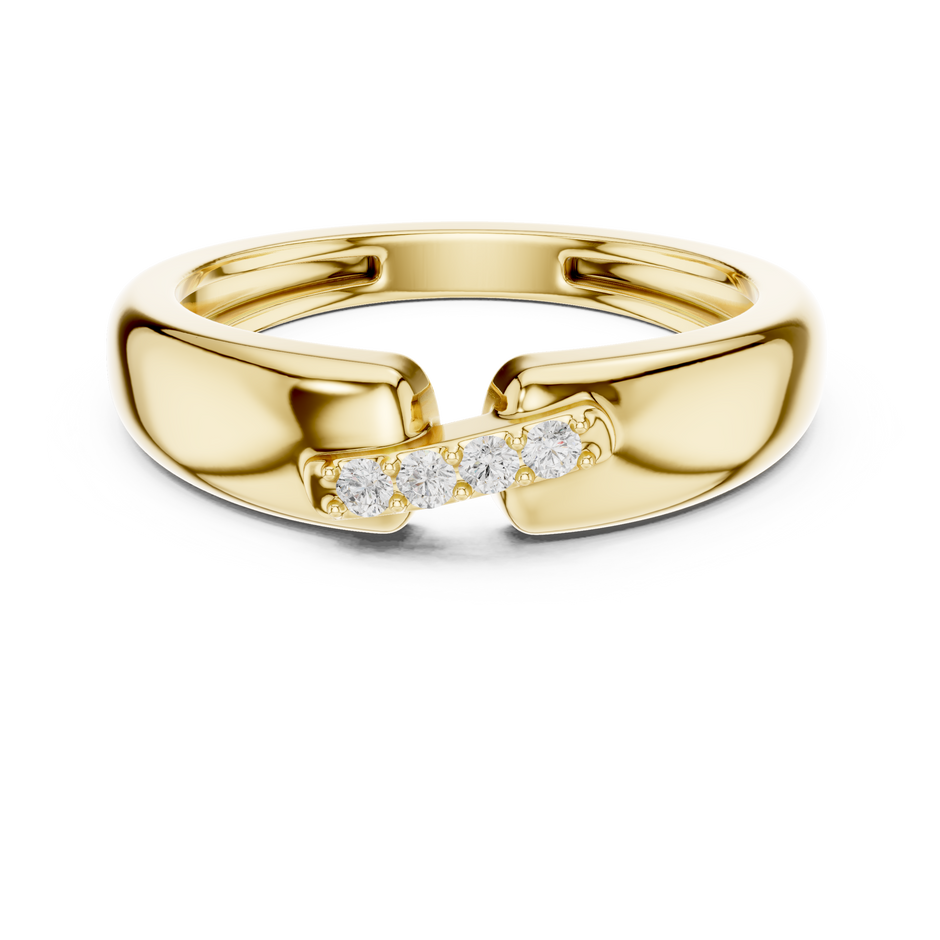 Cross Bar Round Shape Lab Grown Diamond Ring