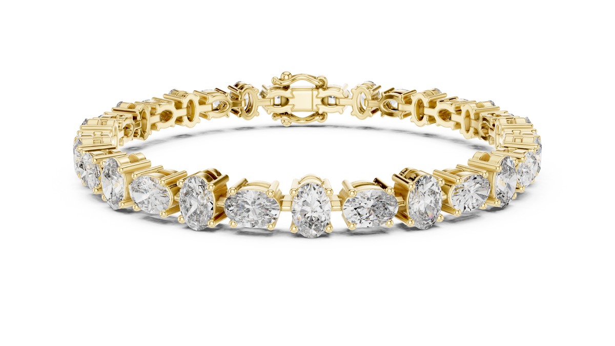 Alternating North-South & East-West Oval Lab-Grown Diamond Tennis Bracelet