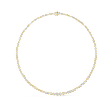 Graduated Bezel Set Round Lab Grown Diamond Tennis Necklace