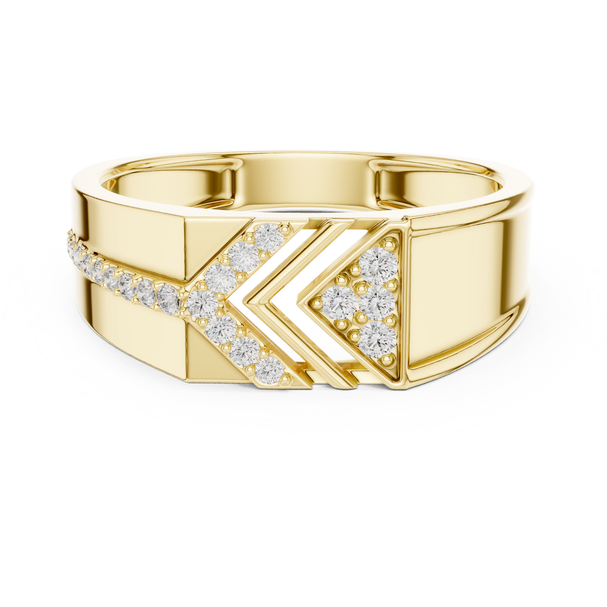 Geometric Openwork Chevron Arrow Lab Grown Diamond Ring