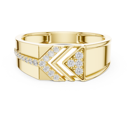Geometric Openwork Chevron Arrow Lab Grown Diamond Ring