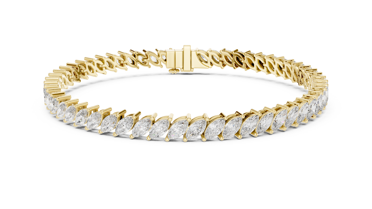 The Marquise Diagonal Wave Lab Grown Diamond Tennis Bracelet
