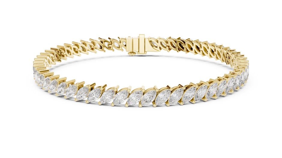 The Marquise Diagonal Wave Lab Grown Diamond Tennis Bracelet