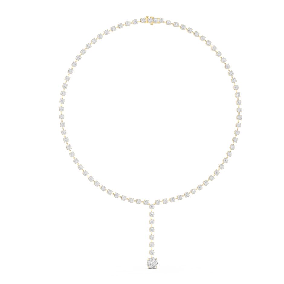 Round Lab Grown Diamond Y-Drop Lariat Necklace