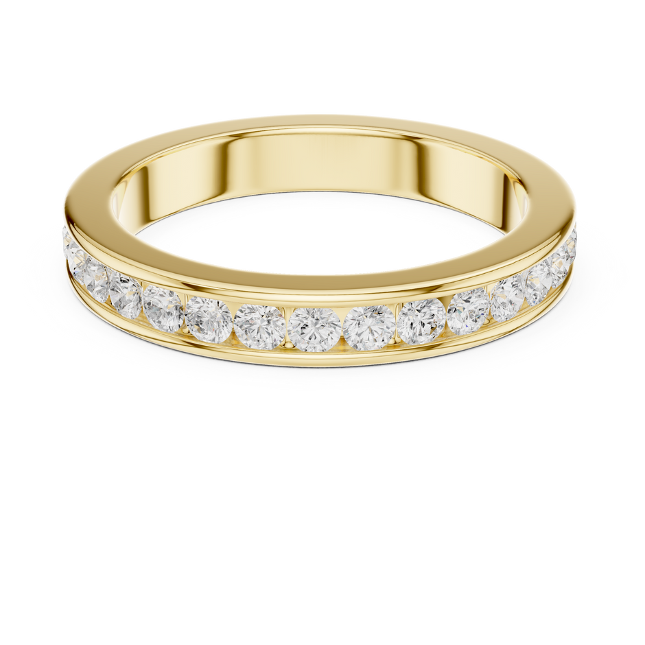 Channel Set Round Shape Lab Grown Diamond Ring Eternity Style Band