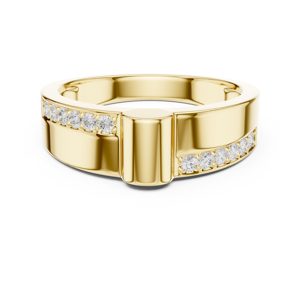 Modern Asymmetric Lab Grown Diamond Bypass Ring
