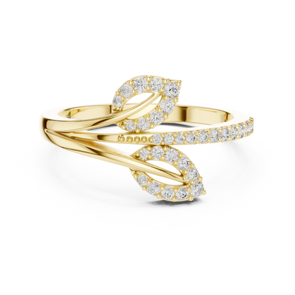 Botanical Leaf Pave Lab Grown Diamond Ring