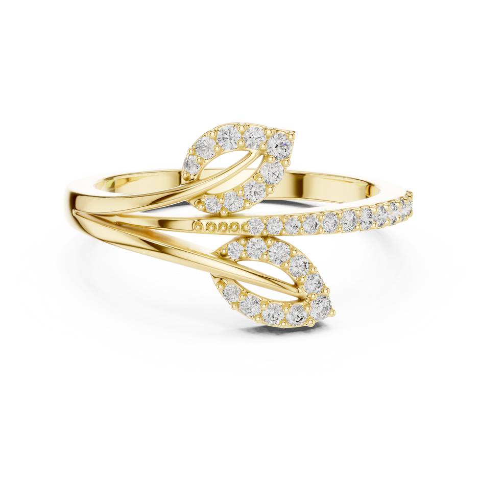 Botanical Leaf Pave Lab Grown Diamond Ring