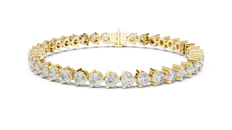 Three-Prong Round Lab Grown Diamond Tennis Bracelet
