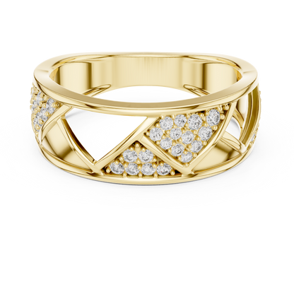 The Imperial Geometric Openwork Triangle Pave Lab Grown Diamond Ring