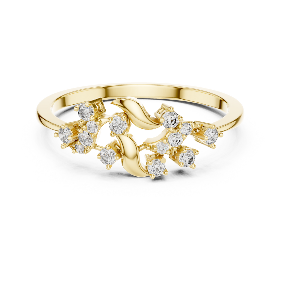 Vine & Leaf Motif Lab Grown Diamond Ring