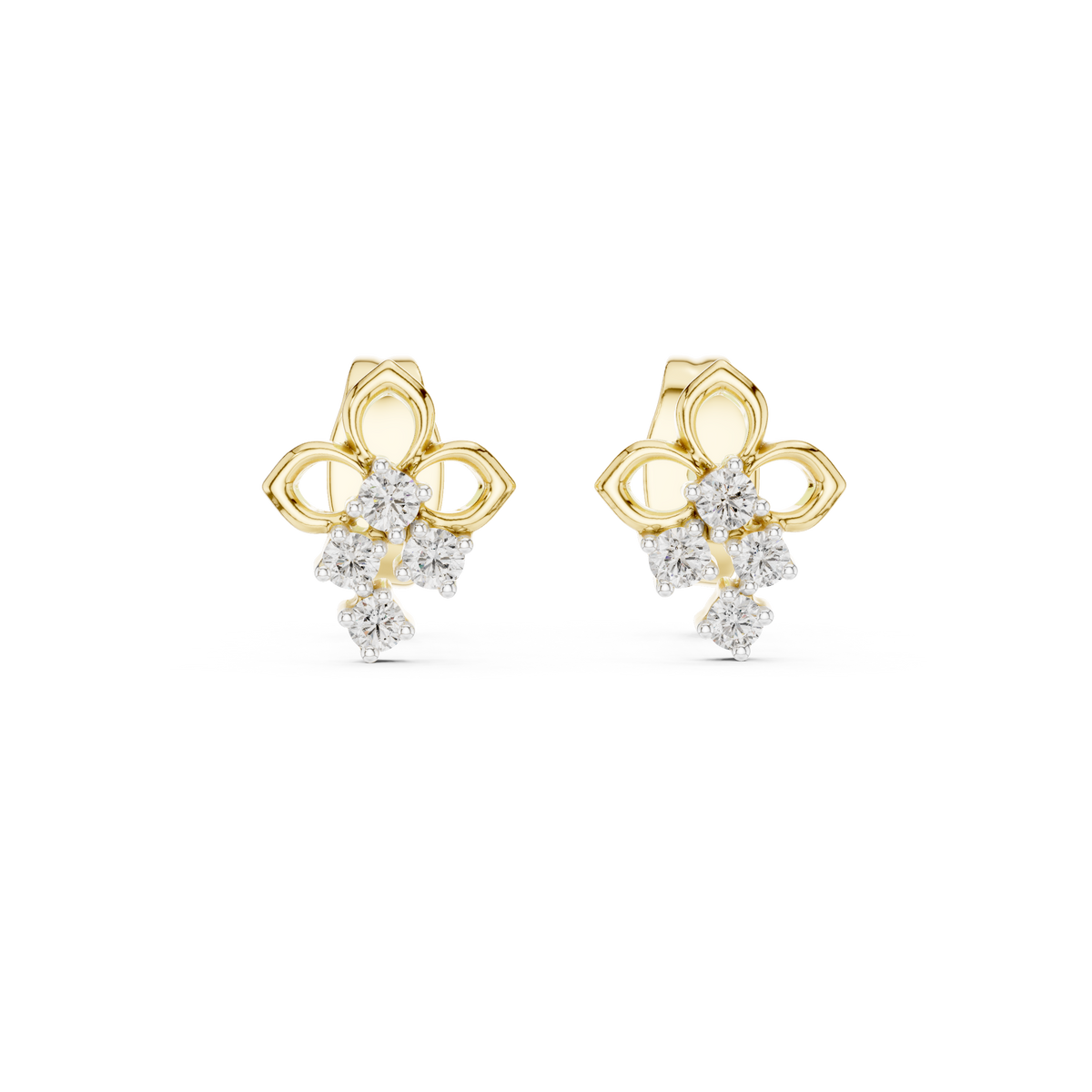Round Cluster Petal Lab Grown Diamond Earring