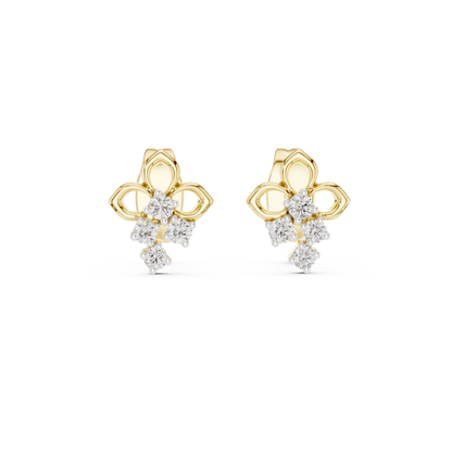Round Cluster Petal Lab Grown Diamond Earring
