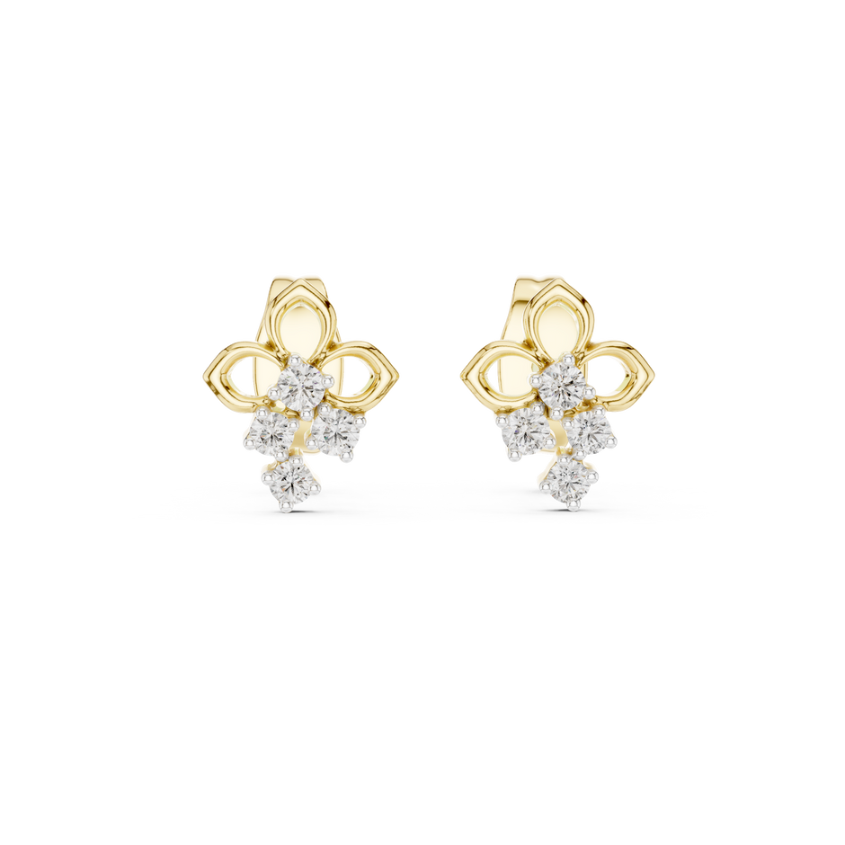 Round Cluster Petal Lab Grown Diamond Earring