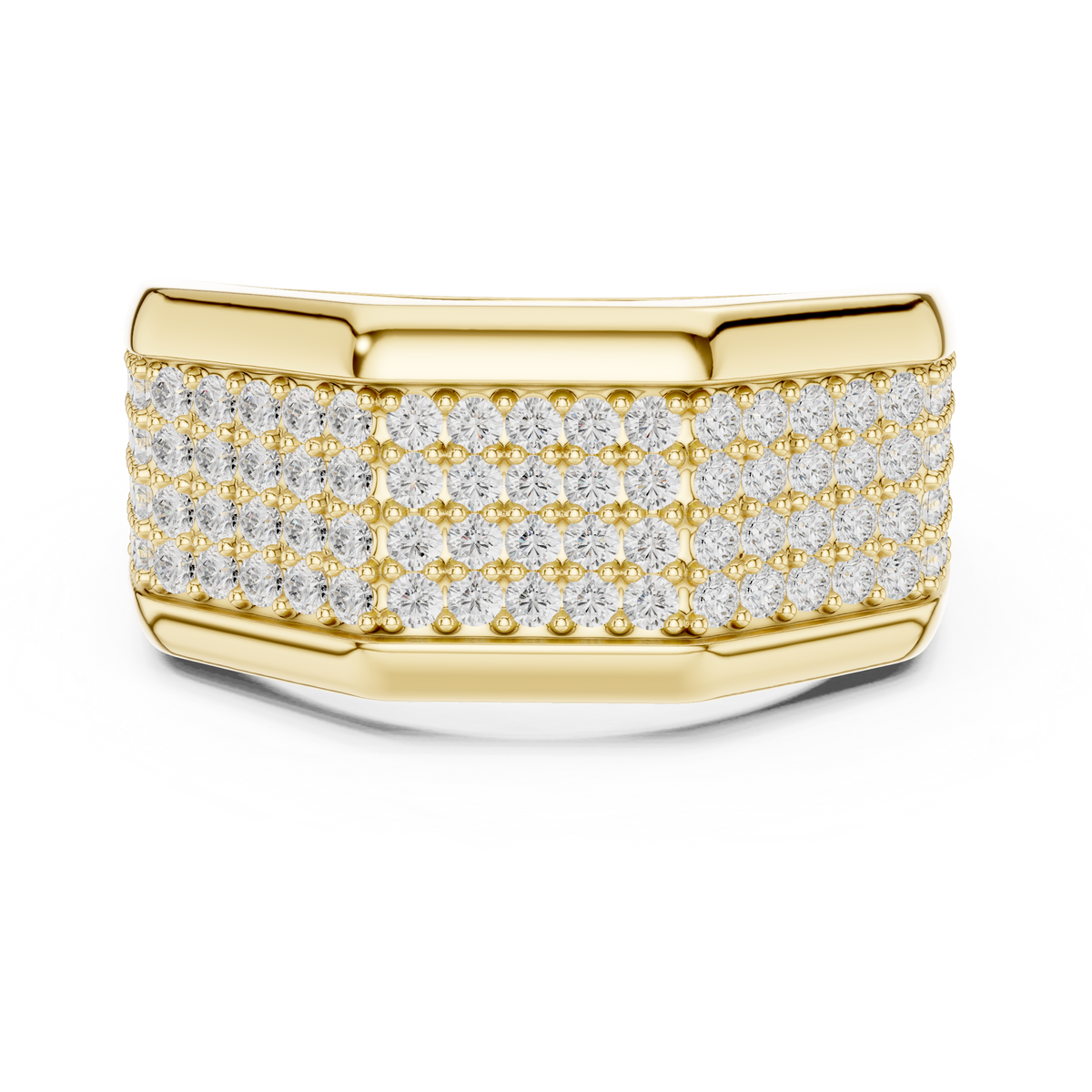 Multi-Row Pave Lab Grown Diamond Geometric Band