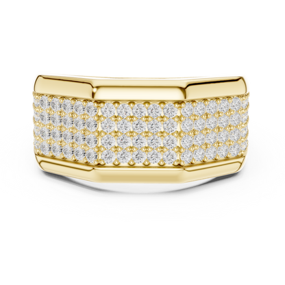 Multi-Row Pave Lab Grown Diamond Geometric Band