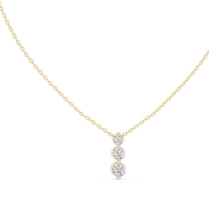 Graduated Three-Stone Round Lab Grown Diamond Drop Pendant