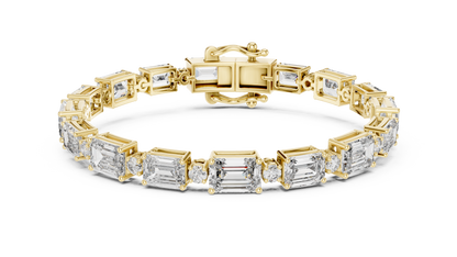 The Grand East-West Emerald & Round Lab Grown Diamond Tennis Bracelet.