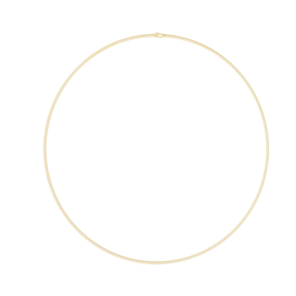 Classic Solid Gold Slim Cuban Link Chain Necklace