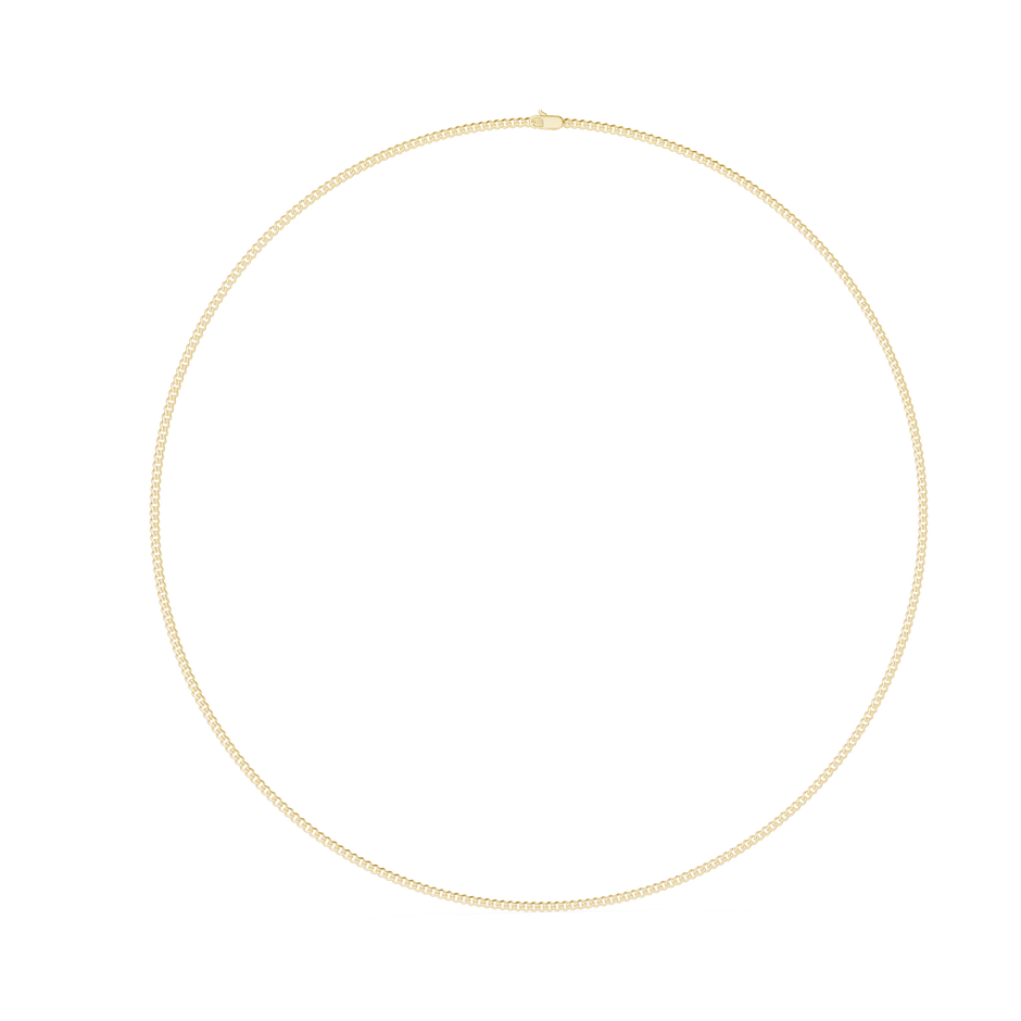 Classic Solid Gold Slim Cuban Link Chain Necklace