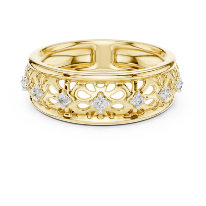 Filigree Scrollwork Pave Set Lab Grown Diamond Ring